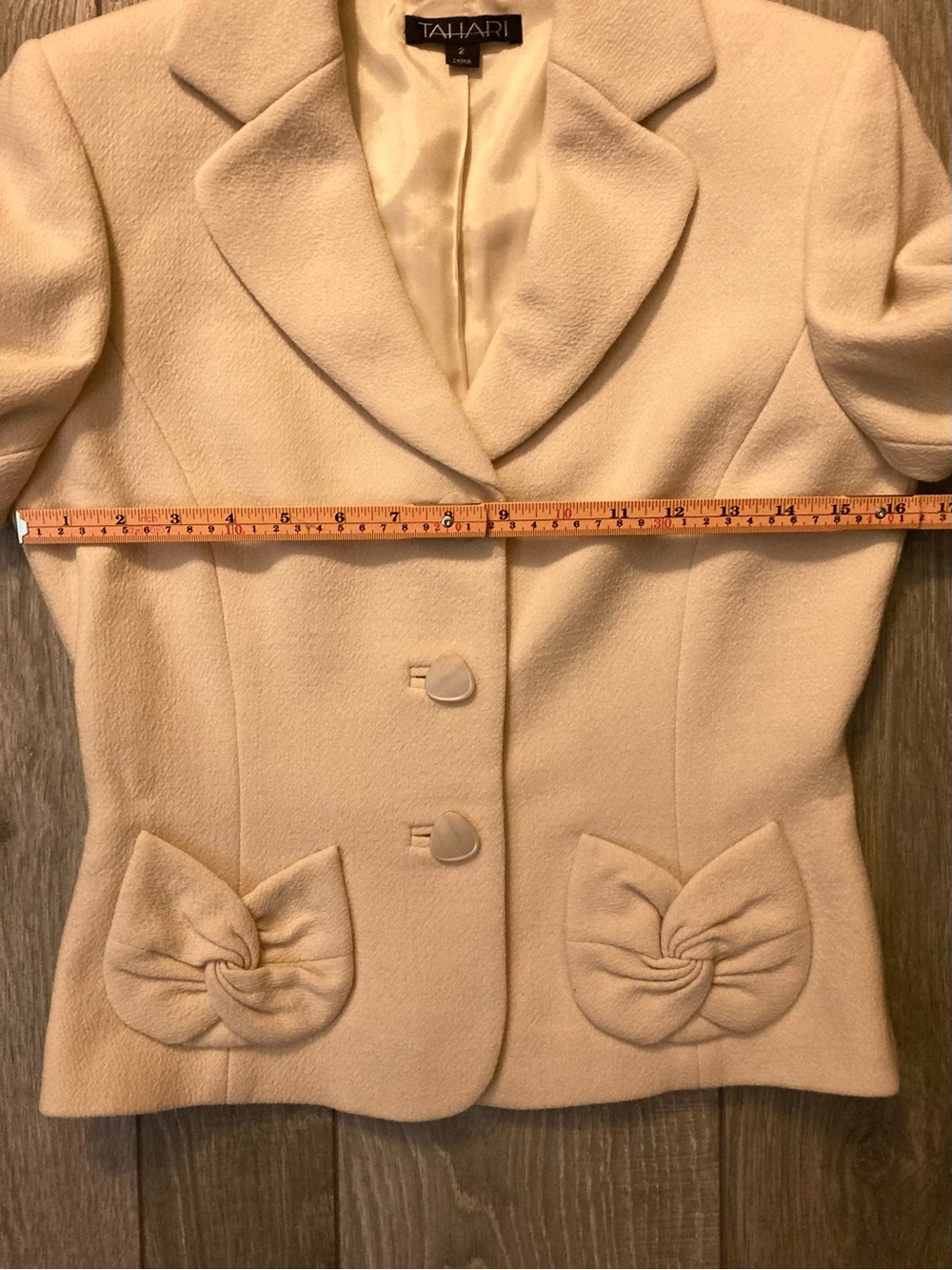 Tahari Butter Yellow Wool Skirt Suit Blazer with Twist Pocket Detail NWT - Picture 12 of 13